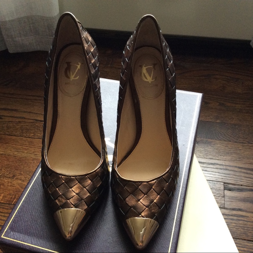 VC VI-Pamela bronze woven heels